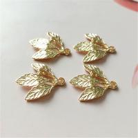 Zinc Alloy Leaf Pendants, DIY, golden 