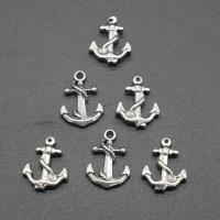 Stainless Steel Ship Wheel & Anchor Pendant, plated, DIY, silver color, 15*19*3mm Approx 1mm 