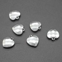 Stainless Steel Heart Pendants, plated, DIY & faceted, silver color, 15*16*5mm Approx 0.8mm 