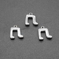 Stainless Steel Musical Instrument and Note Pendant, plated, DIY, silver color, 13*14*3mm Approx 0.8mm 