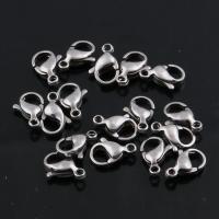 Stainless Steel Lobster Claw Clasp, polished, DIY, silver color, 3*7*10mm 