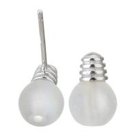 Sterling Silver Stud Earring, Mixed Material, with Plastic, Light Bulb, plated & for woman 0.5mm 