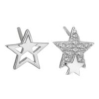 Asymmetric Earrings, Mixed Material, Star, plated & for woman & hollow  0.5mm 
