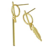 Asymmetric Earrings, Mixed Material, gold color plated & for woman, 32mm 23mm 0.5mm 