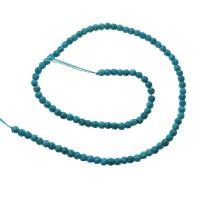 Perles en Turquoise naturelle, turquoise synthétique, Rond, poli, DIY & facettes, bleu, Vendu par brin