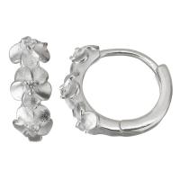 Sterling Silver Huggie Hoop Earring, Mixed Material, plated, micro pave cubic zirconia & for woman 