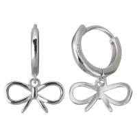Huggie Hoop Drop Earring, Mixed Material, Bowknot, plated & for woman, 19mm 
