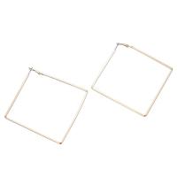 Iron Hoop Earring, Rhombus, plated, for woman 