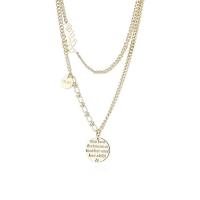 Fashion Multi Layer Necklace, Zinc Alloy, fashion jewelry, gold, 43cm 