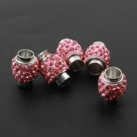 Zinc Alloy Large Hole Beads, Column, plated, DIY, pink, 15*12*12mm Approx 6mm 