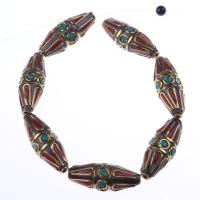 DIY buddhistische Perlen, Harz, plattiert, gemischte Farben, 30x8.5mm, verkauft von PC