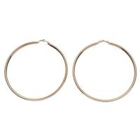Iron Hoop Earring, Donut, gold color plated, for woman, 110mm 