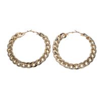 Iron Hoop Earring, with Copper Coated Plastic, Donut, plated, for woman 80mm 