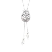 Ожерелье из железа, Железо, с Кристаллы, плакирован серебром, Женский, 30mm, длина:17.71 дюймовый, продается Strand