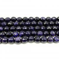 Blue Goldstone Beads, Round, polished, DIY & faceted 