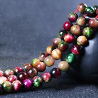 Tiger Eye Beads, Round, polished, natural & DIY, mixed colors 