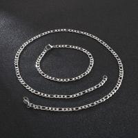 Stainless Steel Bracelet and Necklace, plated, 2 pieces & Unisex 