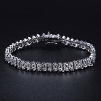 Cubic Zirconia Zinc Alloy Bracelet, plated, micro pave cubic zirconia & for woman 7mm Approx 7.4 Inch 