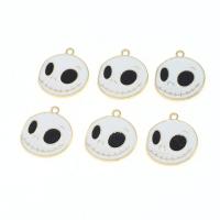 Fashion Halloween Pendant, Zinc Alloy, Face, plated, DIY, white, 20*22*2mm Approx 1mm 