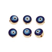 Zink Legierung Evil Eye Perlen, Zinklegierung, rund, plattiert, DIY, tiefblau, 8*8*7mm, Bohrung:ca. 1mm, 100PCs/Tasche, verkauft von Tasche