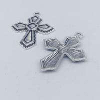 Zinc Alloy Cross Pendants, antique silver color plated, DIY 