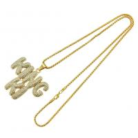 Rhinestone Zinc Alloy Necklace, with Rhinestone, fashion jewelry, golden 