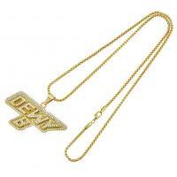 Rhinestone Zinc Alloy Necklace, with Rhinestone, fashion jewelry, golden 