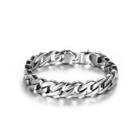 Men Bracelet, Titanium Steel, polished, fashion jewelry & for man, silver color 