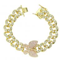 Cubic Zirconia Micro Pave Brass Bracelet, with Cubic Zirconia, fashion jewelry 