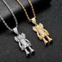 Cubic Zirconia Micro Pave Brass Pendant, with Cubic Zirconia, Cartoon, plated, fashion jewelry & for man & with cubic zirconia 600*53*21mm 