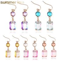 Crystal Drop Earring, with Brass, plated, fashion jewelry & for woman, Crystal CAL, 41*10mm 