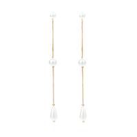 Plastic Pearl Zinc Alloy Earring, with Zinc Alloy, gold color plated, for woman, 12.5cm,1cm,2cm 
