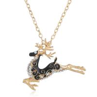 Rhinestone Zinc Alloy Necklace, with Rhinestone, Christmas Design & fashion jewelry 