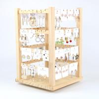 Multi Purpose Jewelry Display, Wood, Square, durable beige 