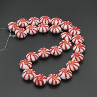 Refined Lampwork Beads, Flat Round, DIY, red, 16*10mm Approx 1mm 