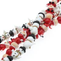 Refined Lampwork Beads, Snowman, DIY 25*13*13mm Approx 2mm 