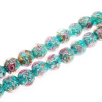 Inner Flower Lampwork Beads, Round, DIY 12mm Approx 2mm 