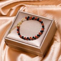 Bracelet de Goldstone, Cristal naturel, avec pierre bleue d'or & pierre d'or, beignet, poli, bijoux de mode & pour femme, multicolore, 190mm, Vendu par brin