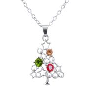 Christmas Jewelry Necklace, Alloy, plated, fashion jewelry & with rhinestone Approx 50 cm 