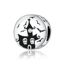 Perle Bijoux Halloween, Argent sterling 925, Placage de couleur argentée, DIY & émail Vendu par PC