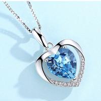Brass Cubic Zirconia Necklace, with Cubic Zirconia & Quartz, Heart, plated, fashion jewelry & for woman 15*24*10mm 