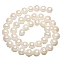 Round Cultured Freshwater Pearl Beads, natural, white, 9-10mm,15*10.6cm Approx 0.8mm Approx 15.5 Inch 