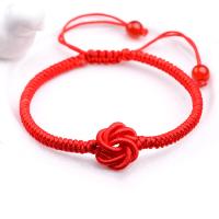 Fashion Jewelry Bracelet, Knot Cord, Unisex, red .5 Inch 