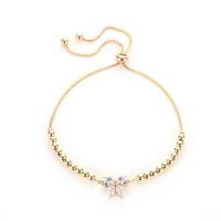 Cubic Zirconia Micro Pave Brass Bracelet, with Cubic Zirconia, Adjustable & fashion jewelry 