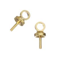 Brass Peg Bail, gold color plated 0.5mm Approx 1.5mm 