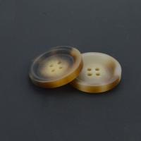 4 Hole Resin Button, Round, plated 