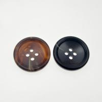 4 Hole Resin Button, Round, plated 