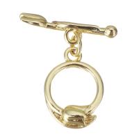 Brass Toggle Clasp, gold color plated, hollow  