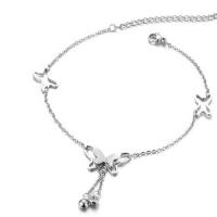 Stainless Steel Anklets Jewelry, with Quartz, Butterfly, plated, fashion jewelry & for woman 245+60mm 