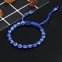 Evil Eye Bracelet Bijoux, Acrylique, avec corde de cire, œil, Réglable & bijoux de mode & pour femme, plus de couleurs à choisir, 6mm, Vendu par brin